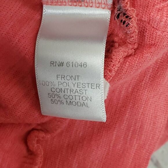 Vanity Coral Leopard Print Dolman Top Size M Animal Print Rhinestone Accent Blou - Picture 7 of 8